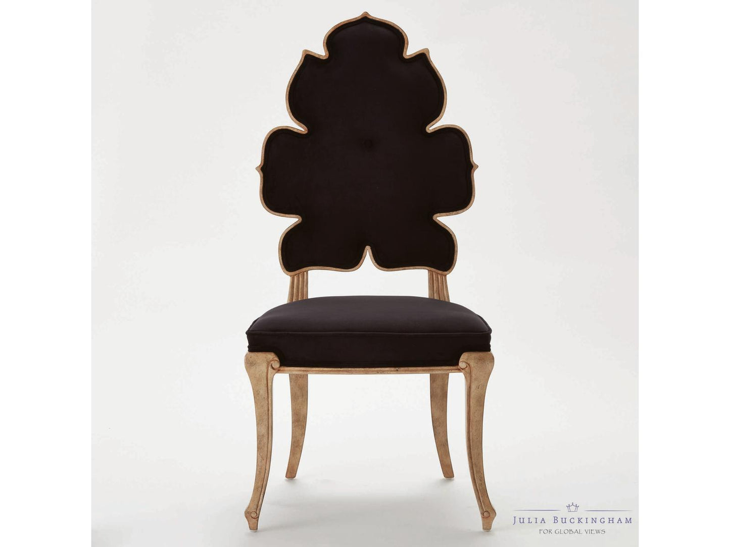 Wiggle Rubberwood Black Upholstered Side Dining Chair