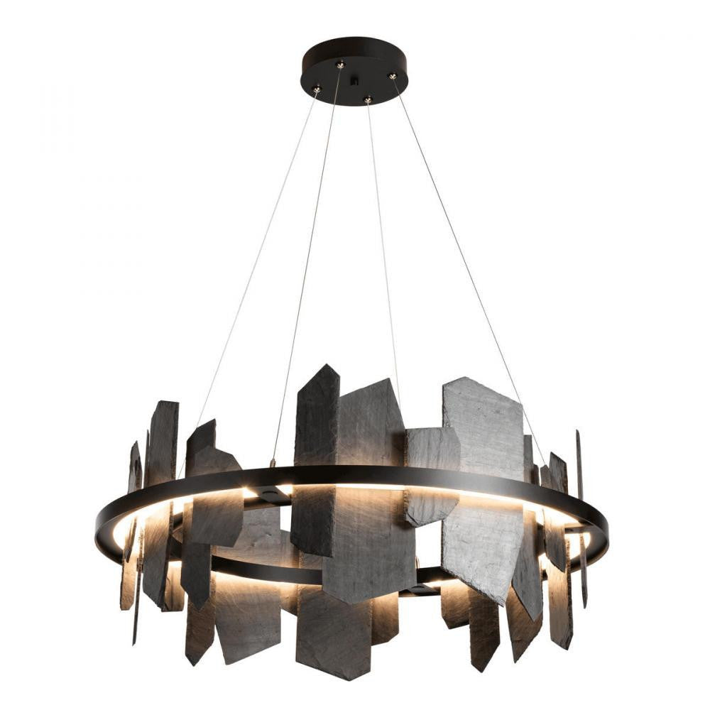 Ardesia Pendant, 1-Light, Standard Height, LED, Black, 38"W (139665-LED-STND-10-SL 5D9RTR)