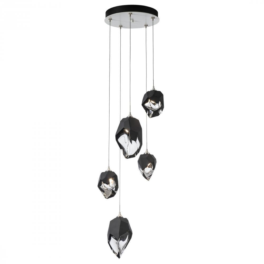 Chrysalis Pendant, 5-Light, White, Black Crystal, 15.7"W (131139-SKT-LONG-02-BP0756 5YZTHY)