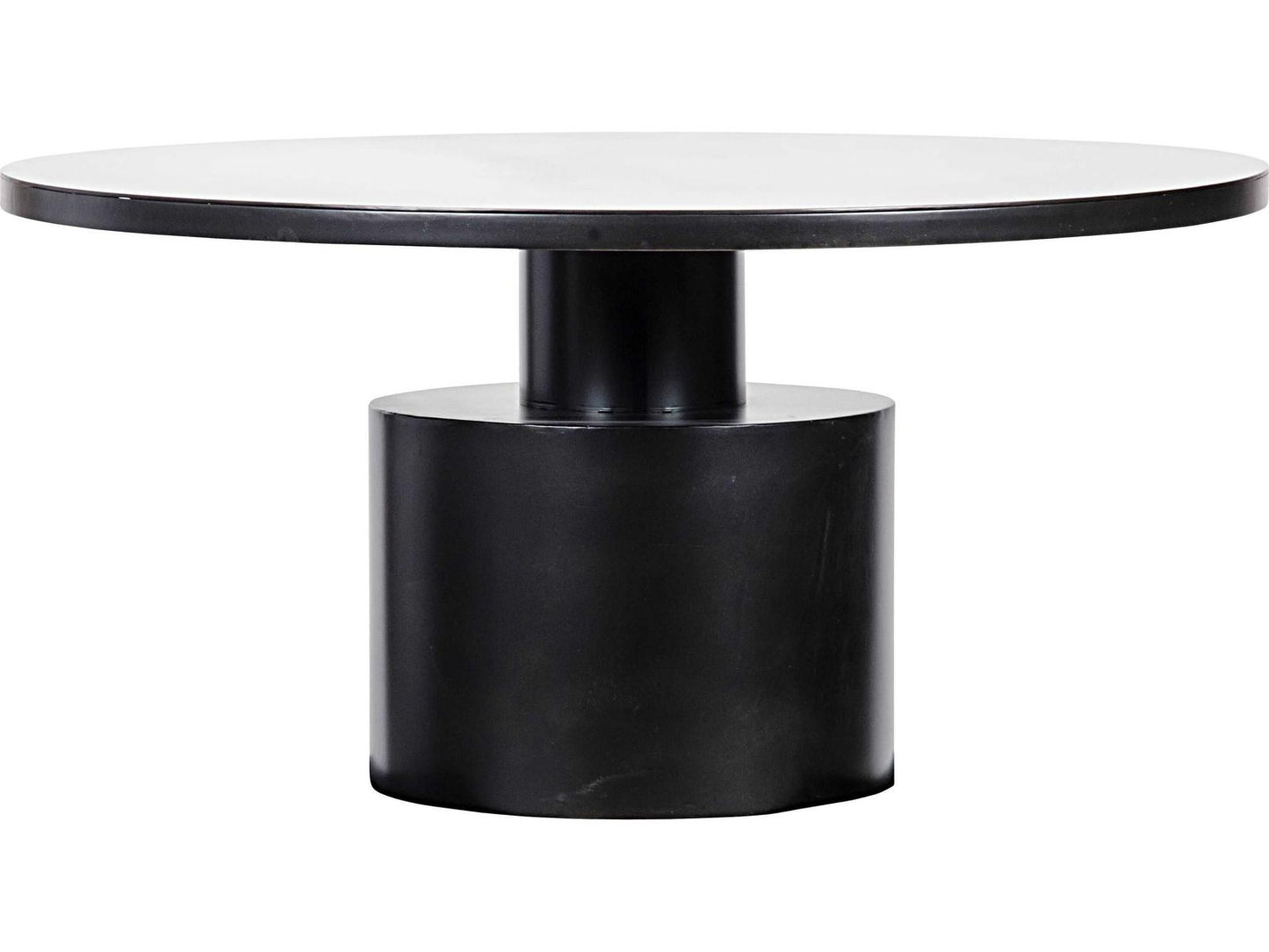 Marlow 59-Inch Round Dining Table in Matte Black Industrial Steel