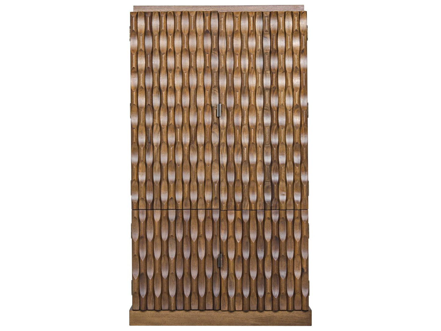 Alameda Dark Walnut Wood Wardrobe Armoire with Hand-Carved Embellishments