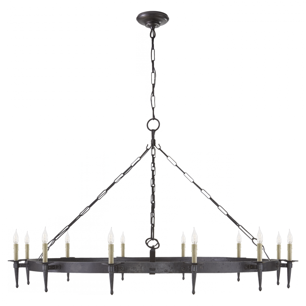 Branson Large 1-Tier Ring Torch Chandelier