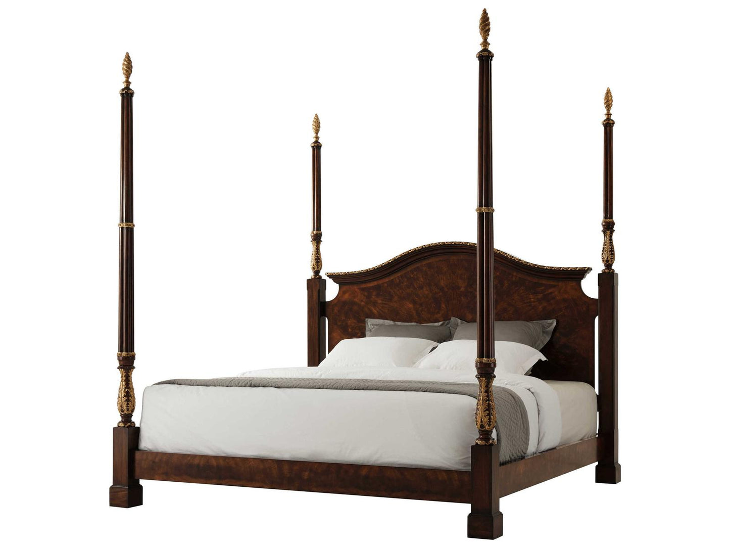 Althorp Living History India Silk King Poster Bed Carved Mahogany