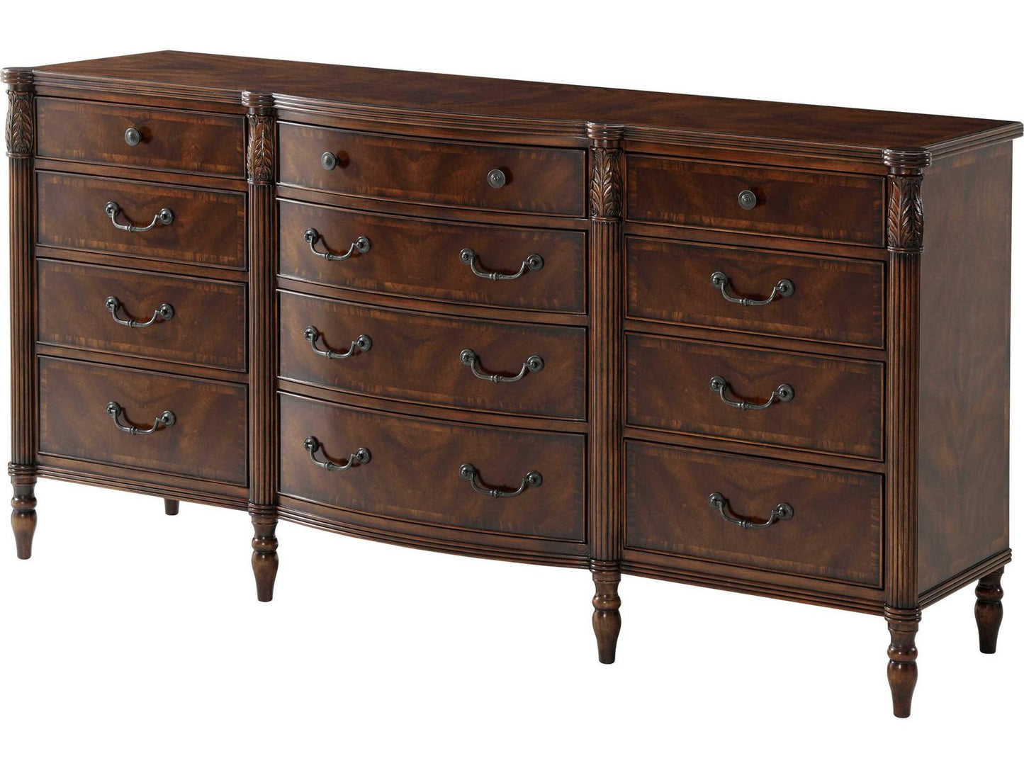 The Middleton 12-Drawer Dresser Mahogany and Flame Veneer