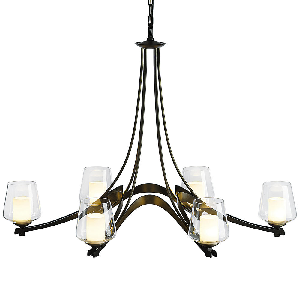 Ribbon Oval Chandelier with Clear Glass