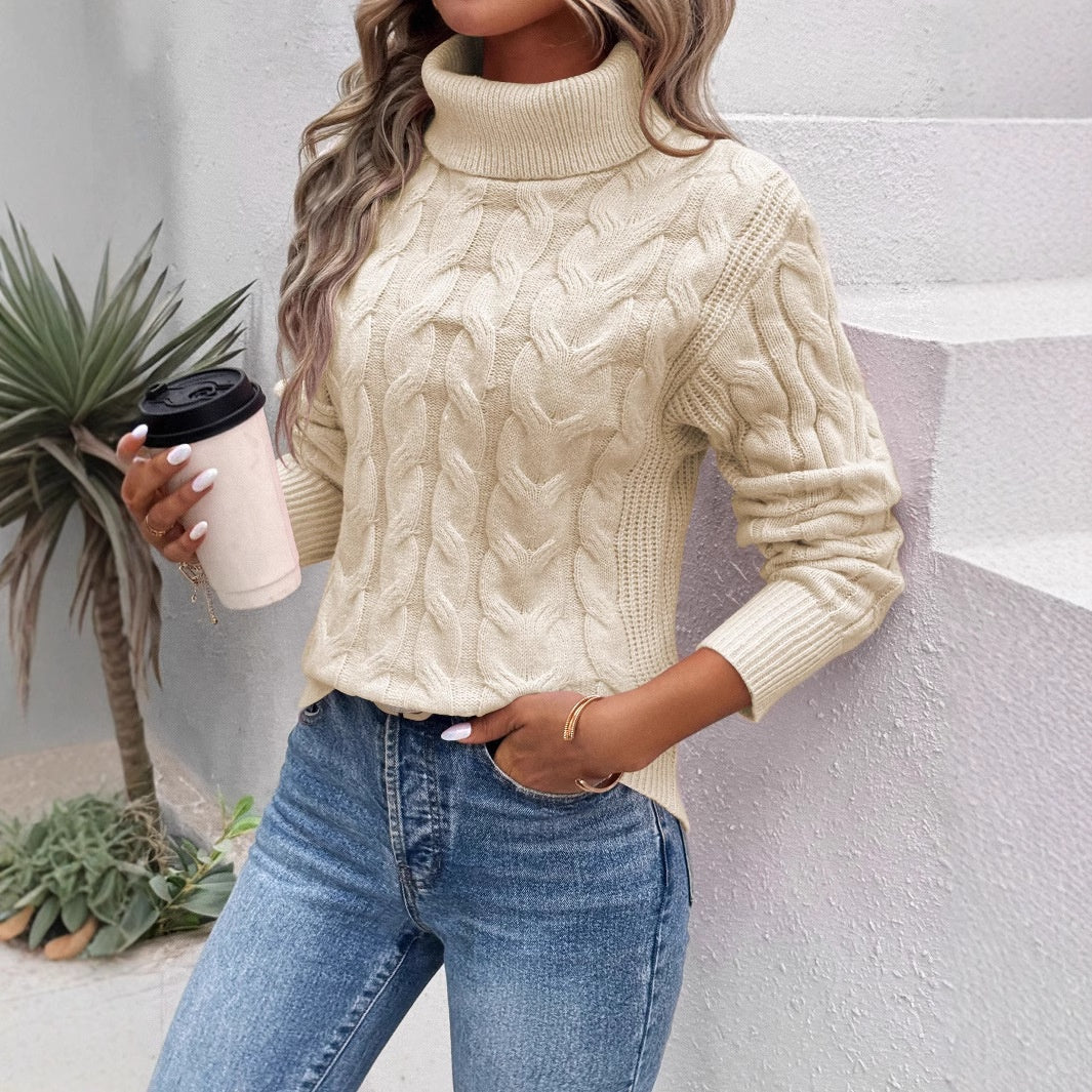Women’s Cozy Cable-Knit Turtleneck Sweater Timeless Winter Elegance