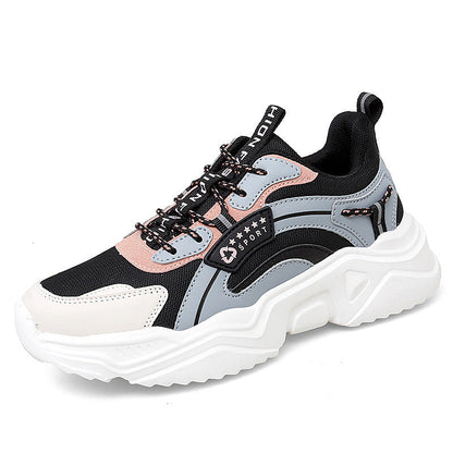 Women's Trendy White Sneakers Chunky Sole Casual Sports Style for Spring & Summer