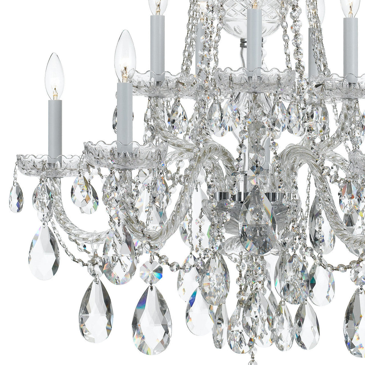 Traditional 10 Light Crystal Chandelier