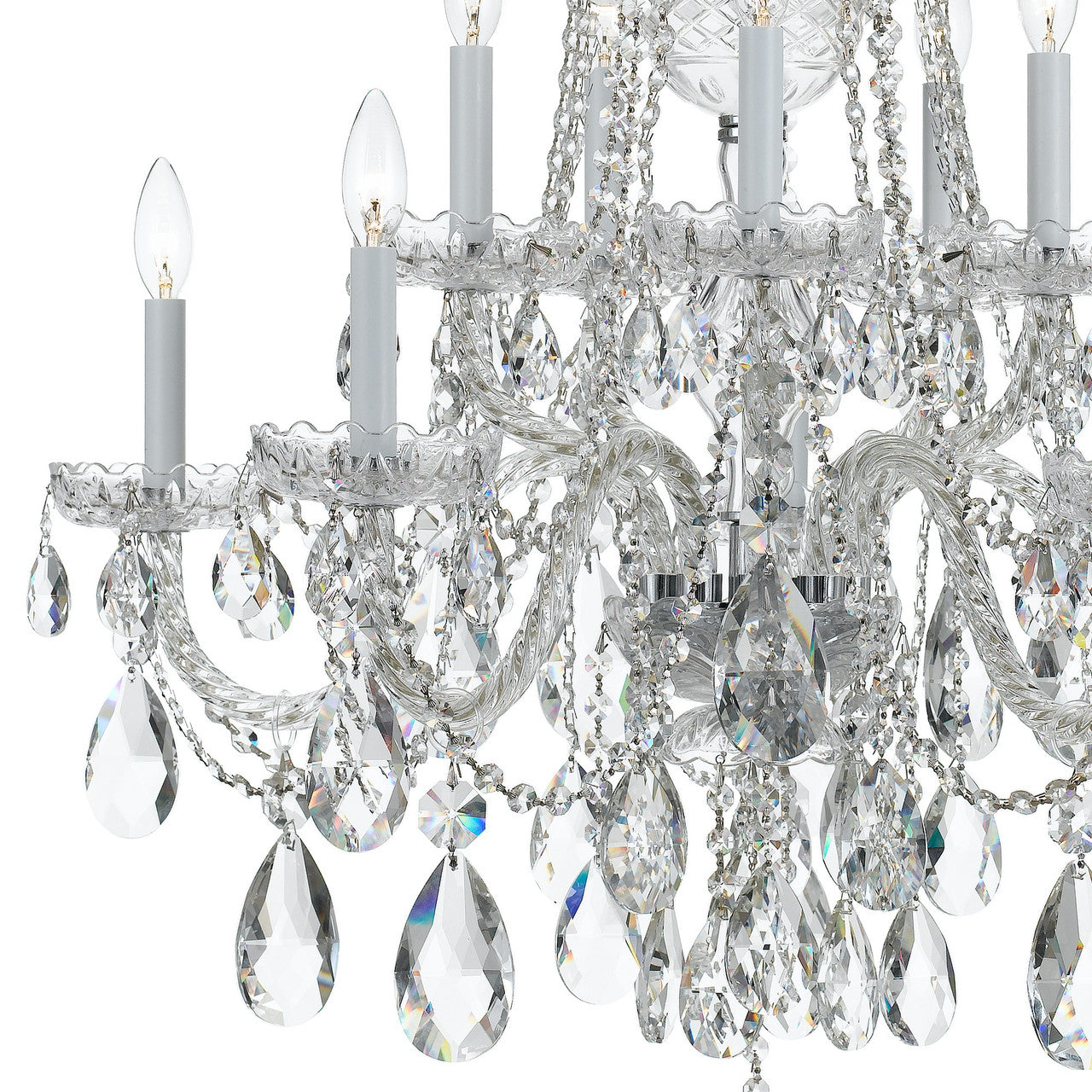 Traditional 10 Light Crystal Chandelier