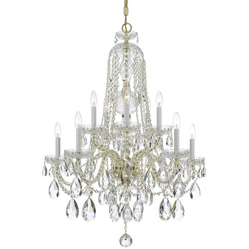 Traditional 10 Light Crystal Chandelier