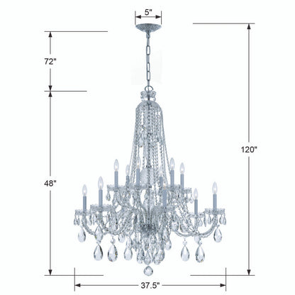 Traditional 12 Light Crystal Chandelier
