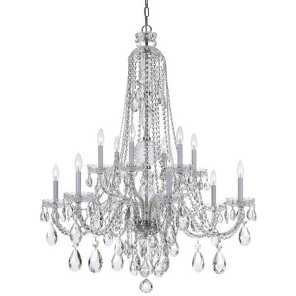 Traditional 12 Light Crystal Chandelier