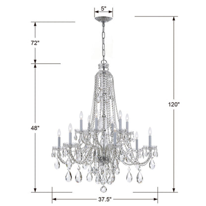 Traditional 12 Light Crystal Chandelier