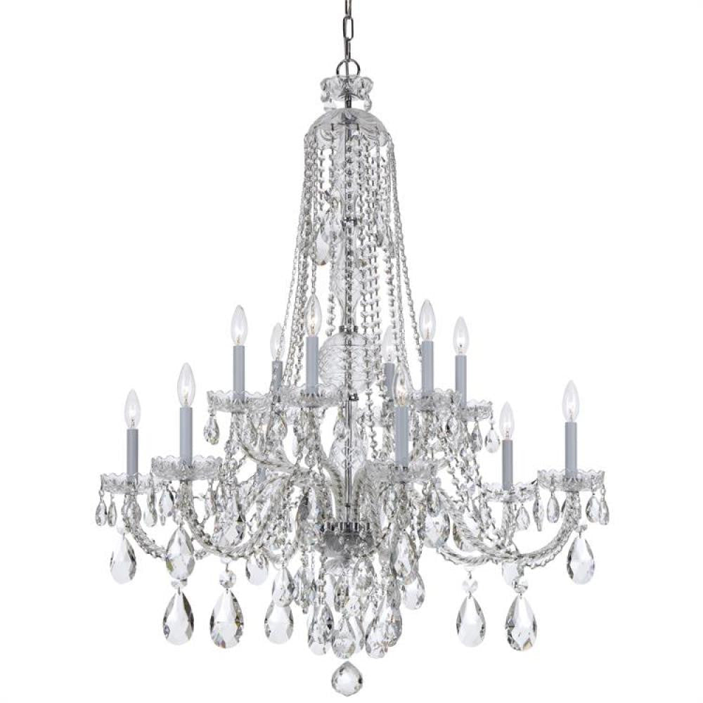 Traditional 12 Light Crystal Chandelier