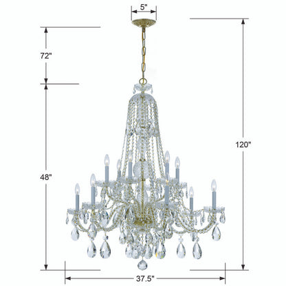Traditional 12 Light Crystal Chandelier