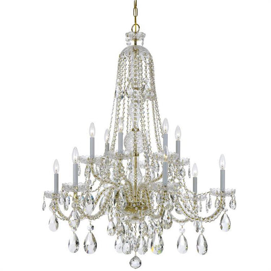 Traditional 12 Light Crystal Chandelier