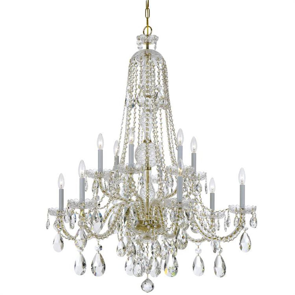 Traditional 12 Light Crystal Chandelier
