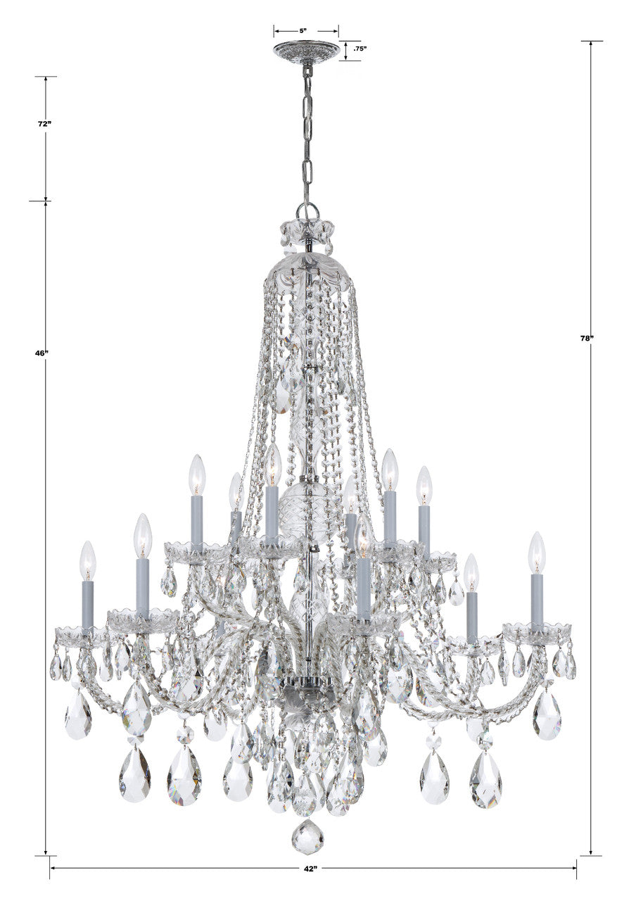 Traditional 12 Light Crystal Chandelier