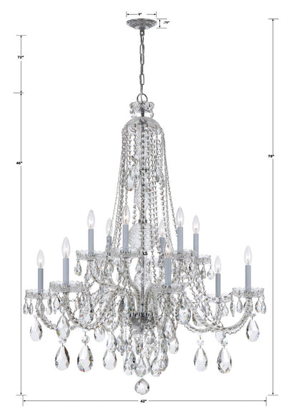 Traditional 12 Light Crystal Chandelier