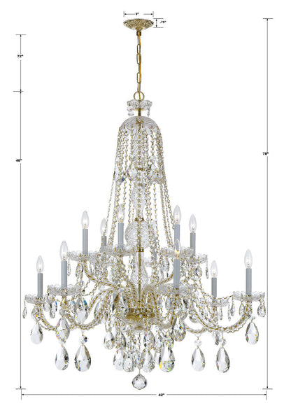 Traditional 12 Light Crystal Chandelier