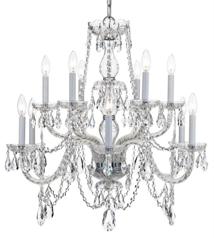 Traditional 12 Light Crystal Chandelier