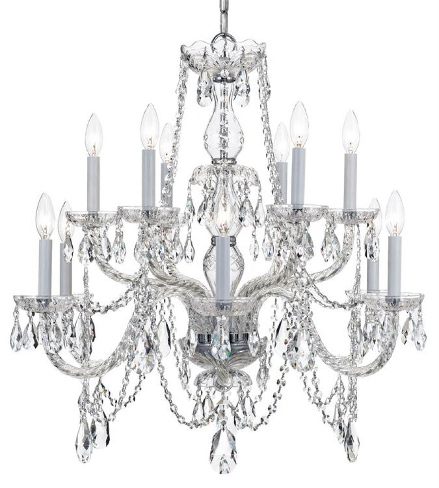Traditional 12 Light Crystal Chandelier