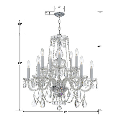 Traditional 12 Light Crystal Chandelier