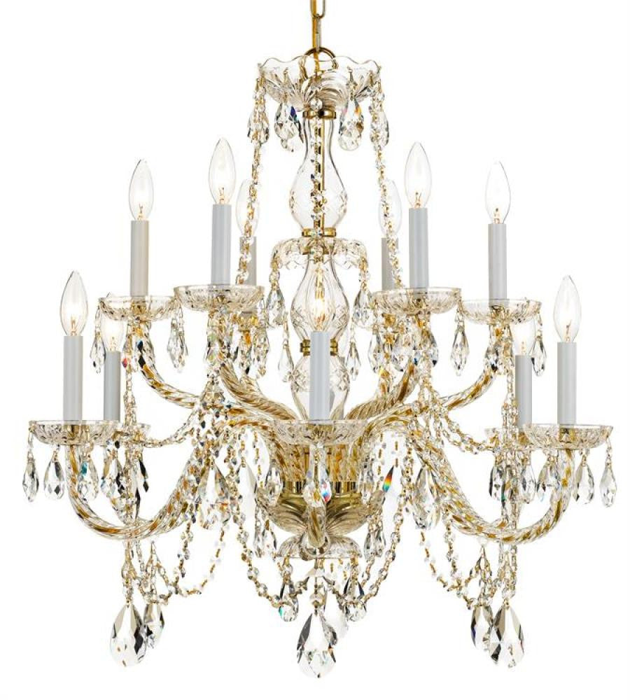 Traditional 12 Light Crystal Chandelier