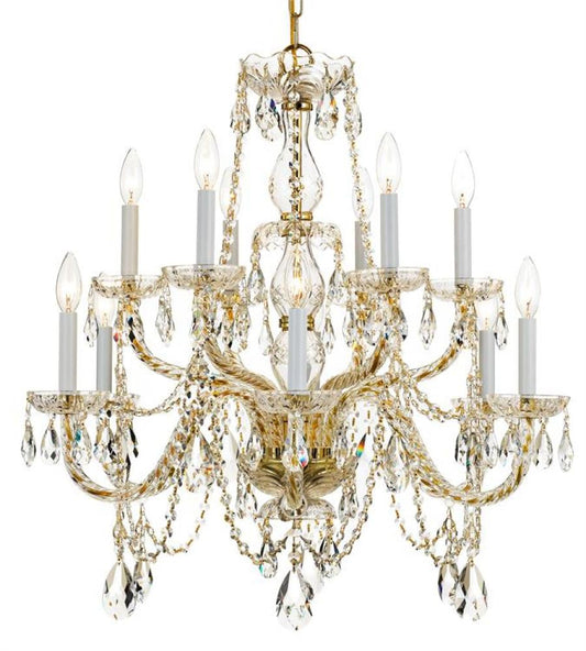 Traditional 12 Light Crystal Chandelier