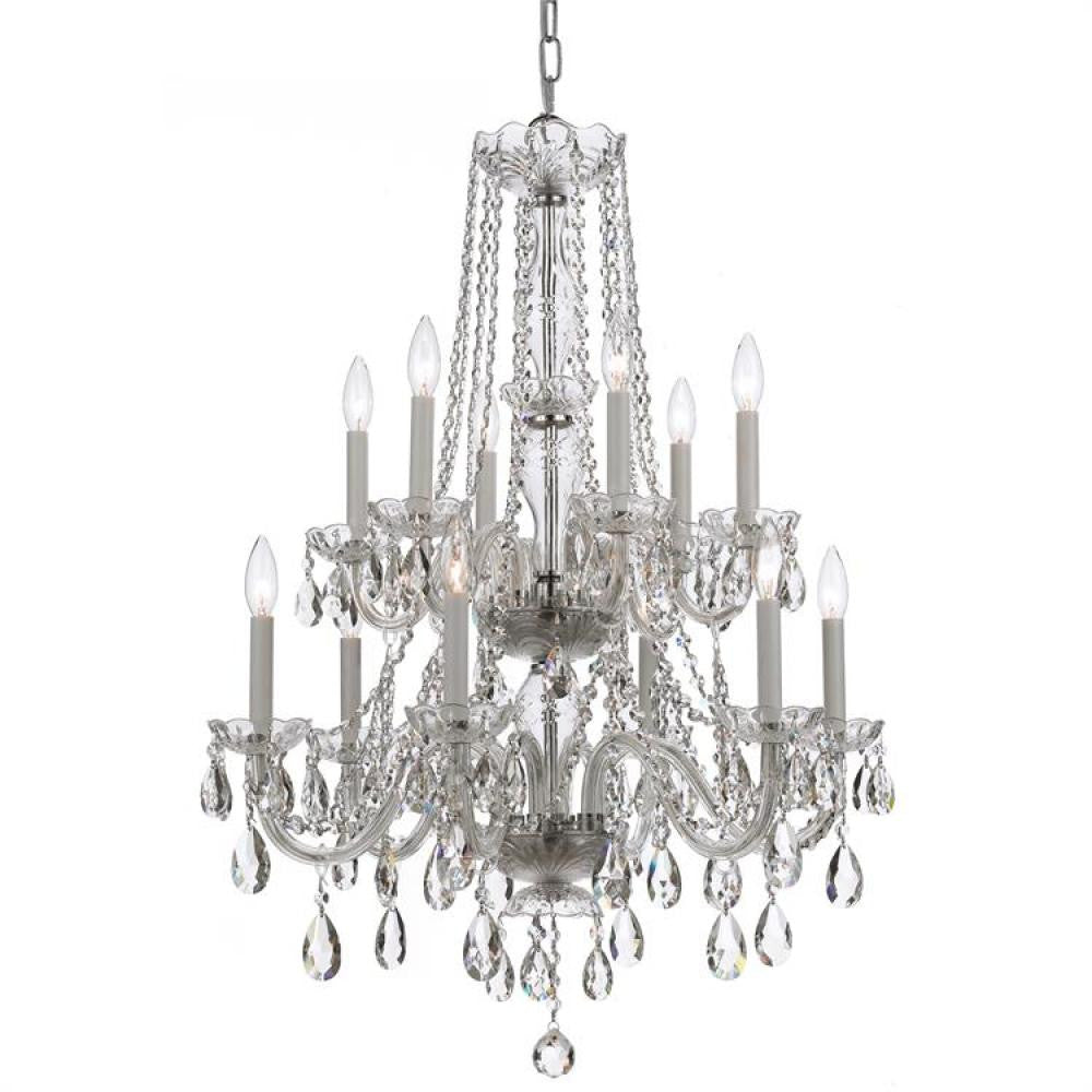 Traditional 12 Light Crystal Chandelier