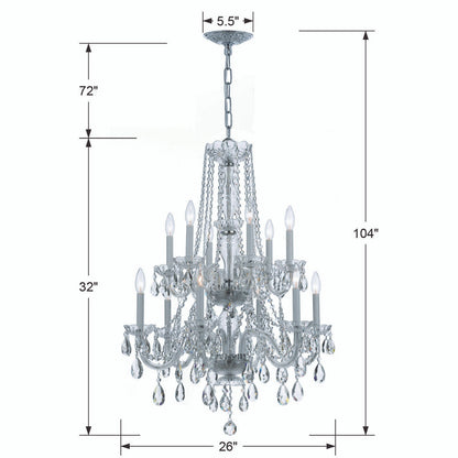 Traditional 12 Light Crystal Chandelier
