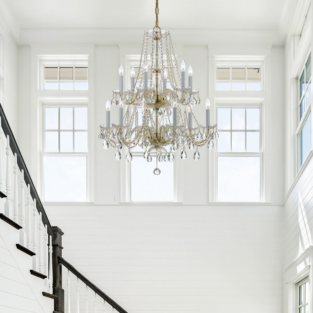 Traditional 12 Light Crystal Chandelier