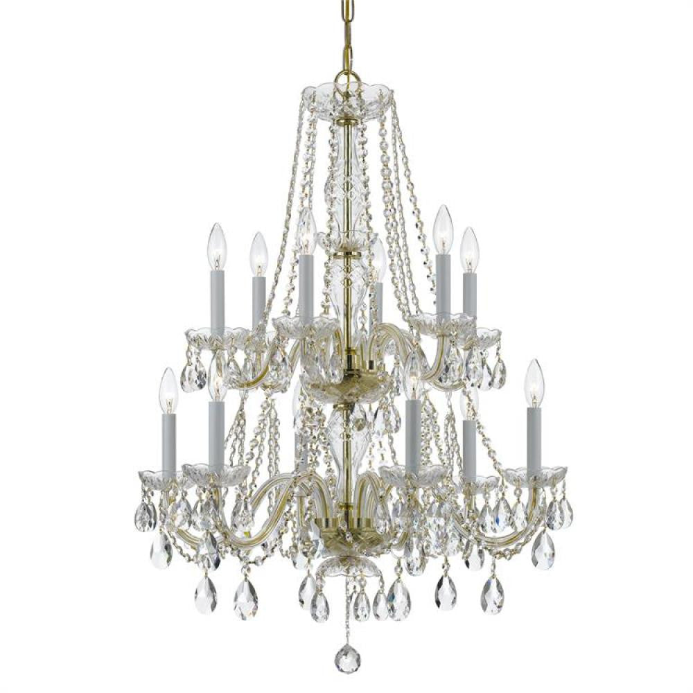 Traditional 12 Light Crystal Chandelier