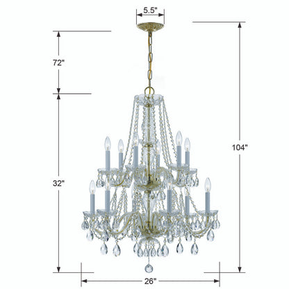 Traditional 12 Light Crystal Chandelier