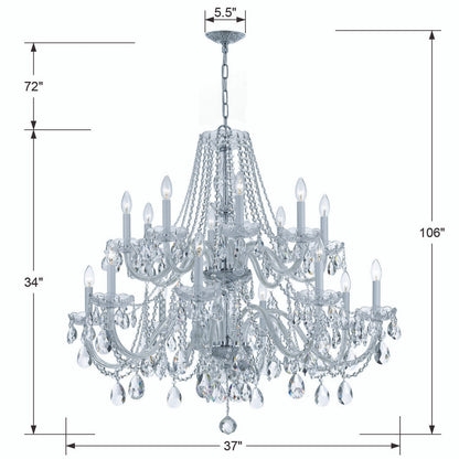 Traditional 16 Light Crystal Chandelier