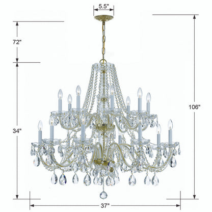 Traditional 16 Light Crystal Chandelier