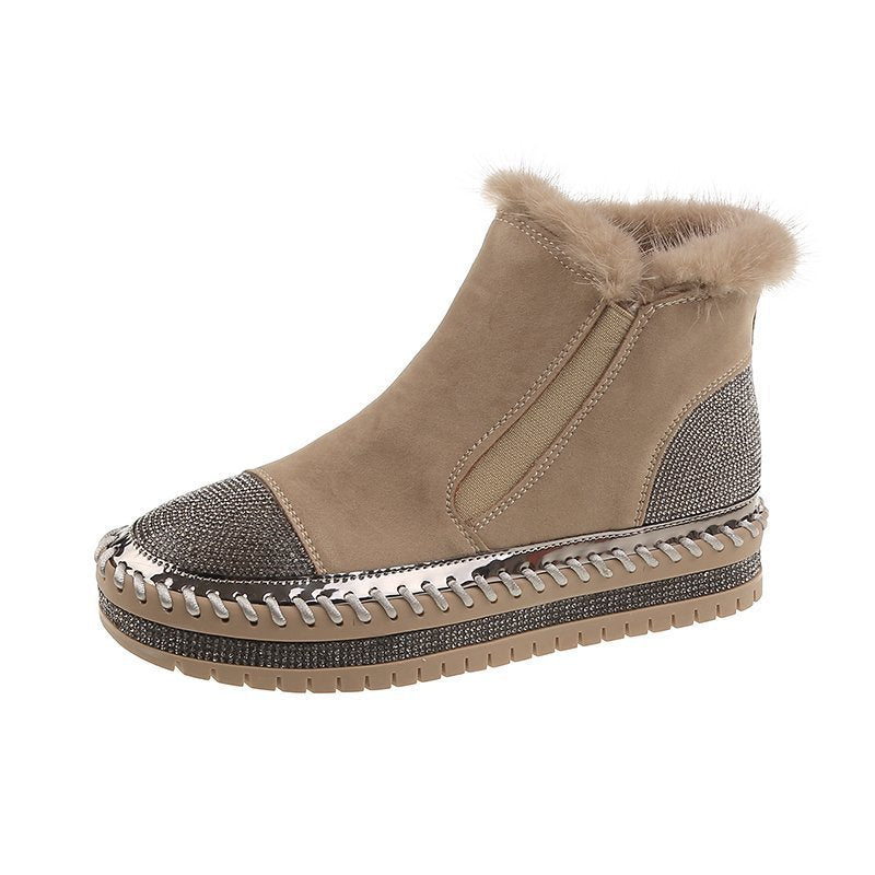 Women's Rhinestone Ankle Boots Fashion Platform Style