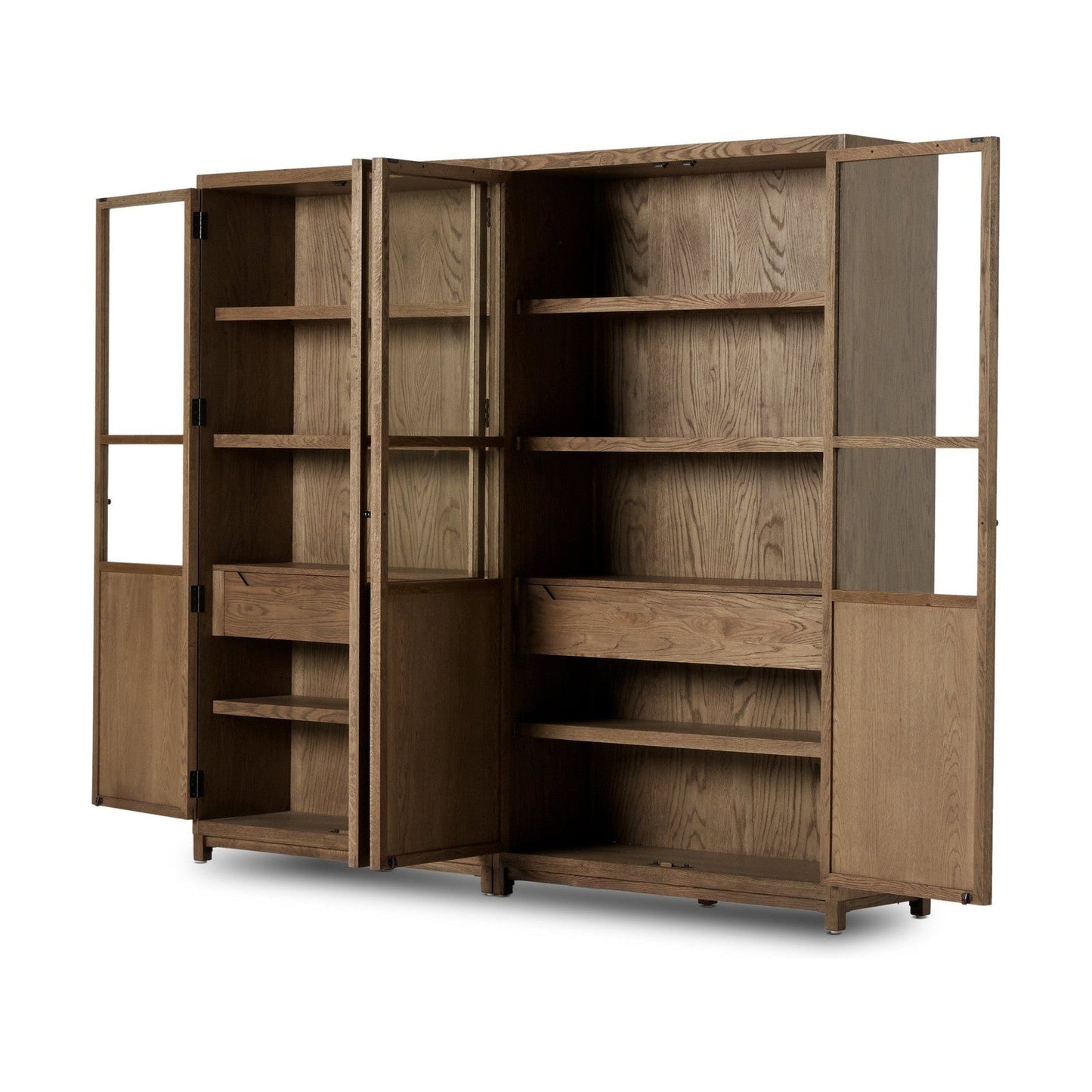 Four Hands Millie Panel and Glass Door Double Cabinet