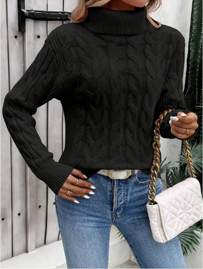Women’s Cozy Cable-Knit Turtleneck Sweater Timeless Winter Elegance