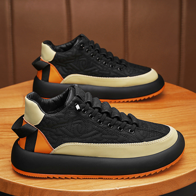 Men’s Stylish Leather Casual Sneakers Versatile Everyday Sports Shoes