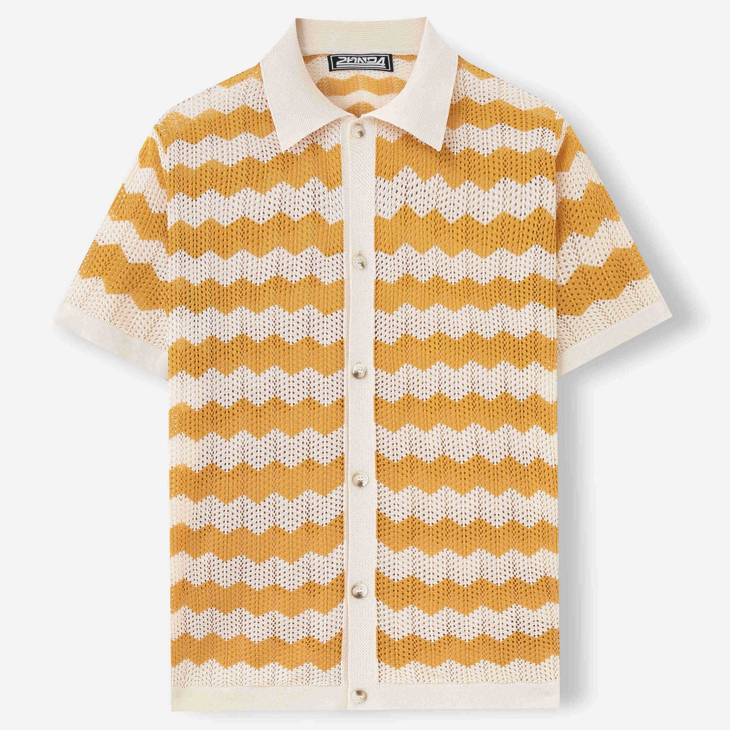 Men’s Hollow Jacquard Corrugated Shirt Stylish Textured Design