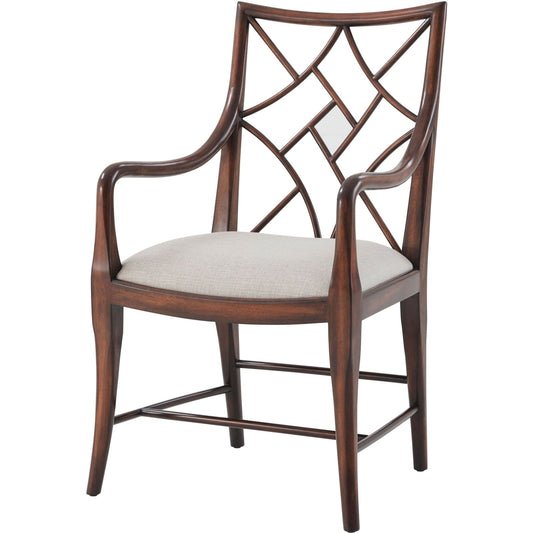 Theodore Alexander A Delicate Trellis Armchair - Set of 2