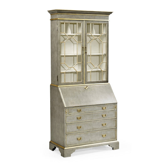 Jonathan Charles Buckingham Georgian Grey & Gilded Secretary Cabinet (492260-PBG)