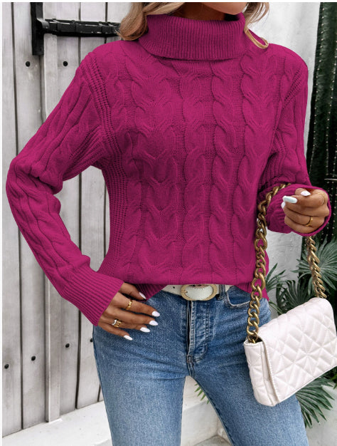 Women’s Cozy Cable-Knit Turtleneck Sweater Timeless Winter Elegance
