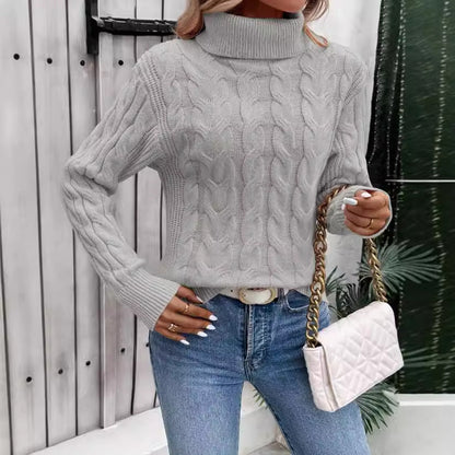 Women’s Cozy Cable-Knit Turtleneck Sweater Timeless Winter Elegance
