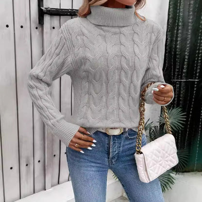 Women’s Cozy Cable-Knit Turtleneck Sweater Timeless Winter Elegance
