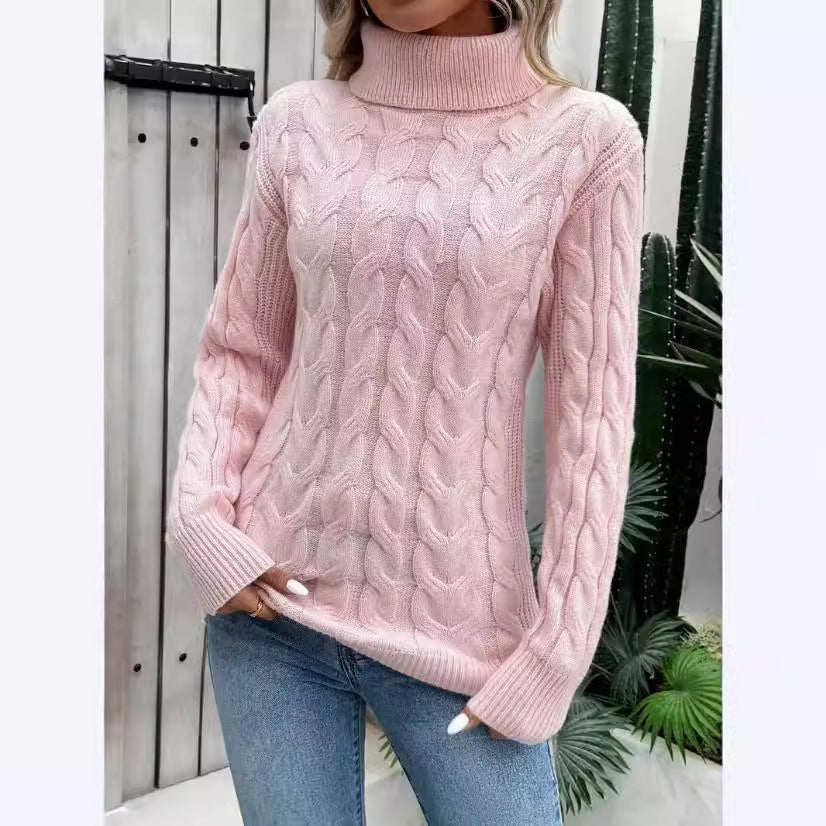 Women’s Cozy Cable-Knit Turtleneck Sweater Timeless Winter Elegance