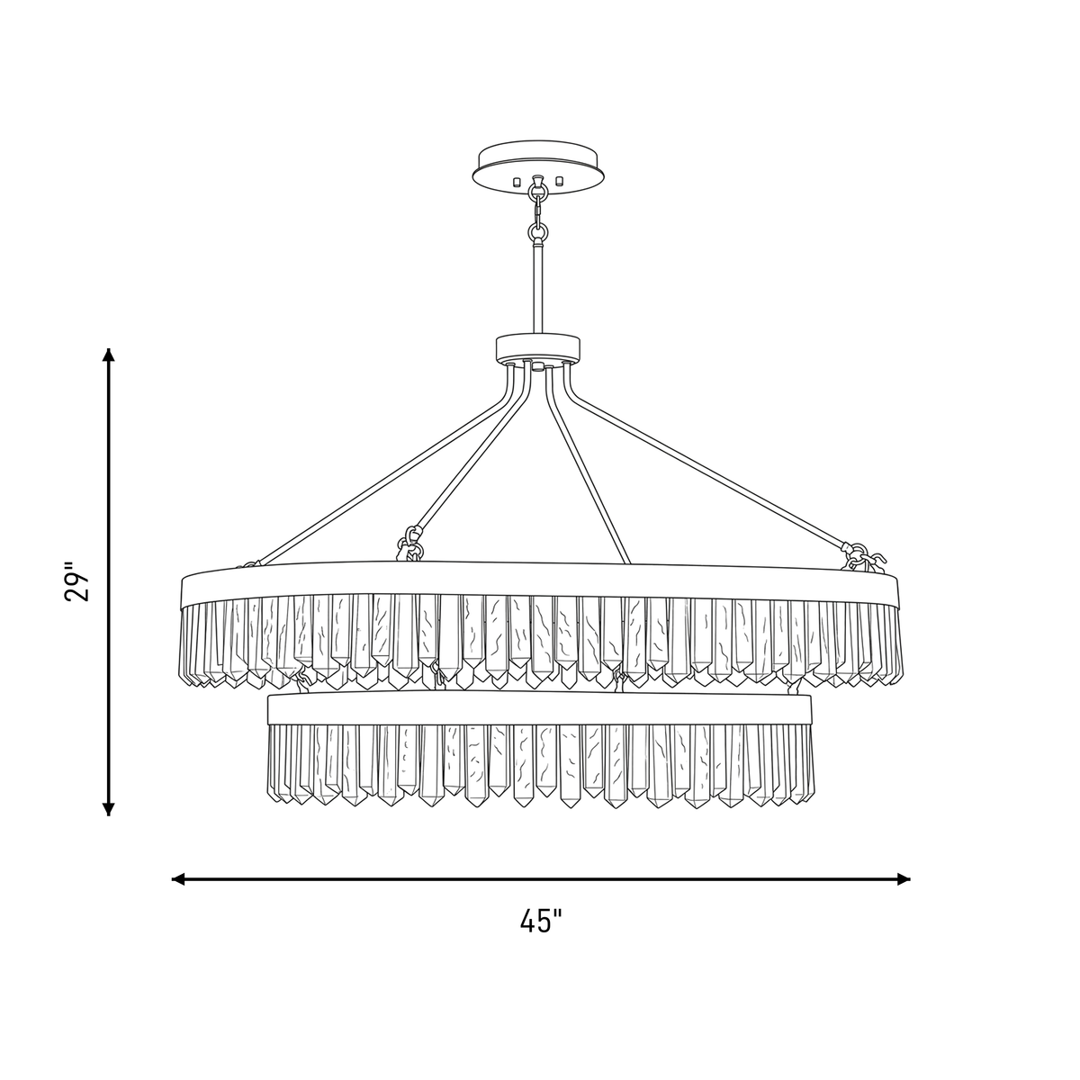 Landon 2-Tier 45-in LED Pendant