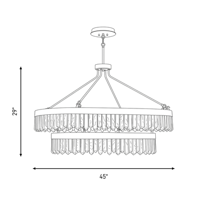 Landon 2-Tier 45-in LED Pendant