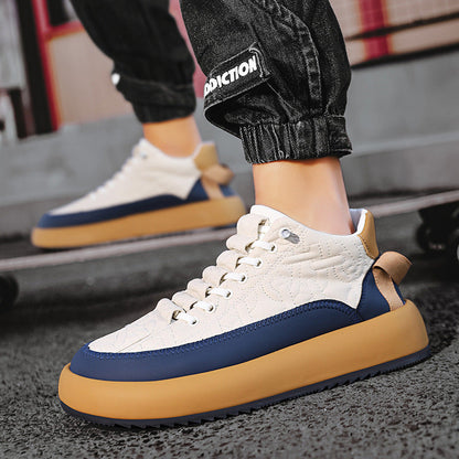 Men’s Stylish Leather Casual Sneakers Versatile Everyday Sports Shoes